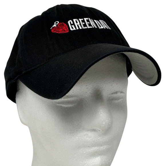 Vintage Y2Ks Green Day American Idiot Hat Cap FlexFit L/XL Black Punk Rock Band - Picture 1 of 11
